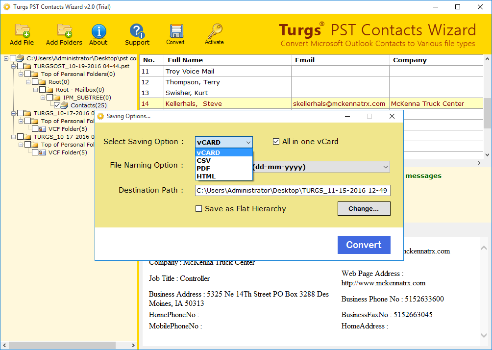 Turgs PST Contacts Wizard