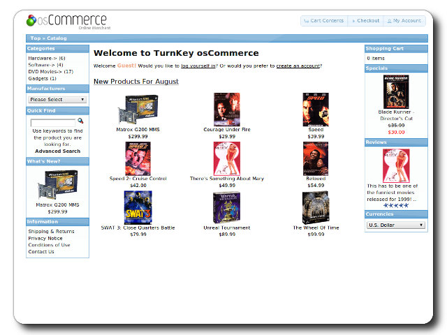TurnKey osCommerce Live CD