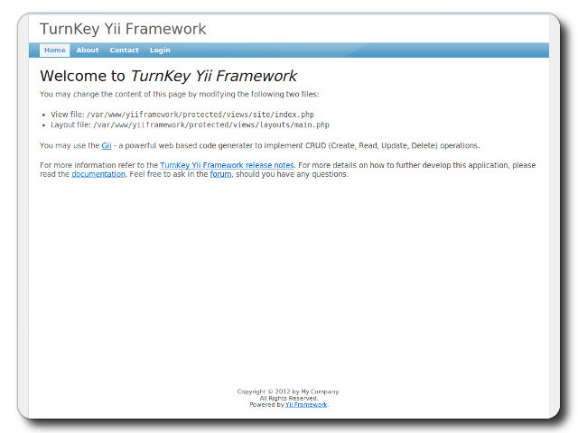 TurnKey Yii Framework Live CD