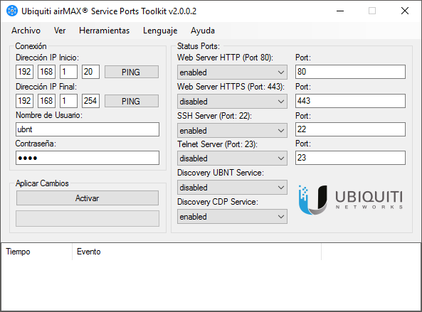 Ubiquiti airMAX Service Ports Toolkit