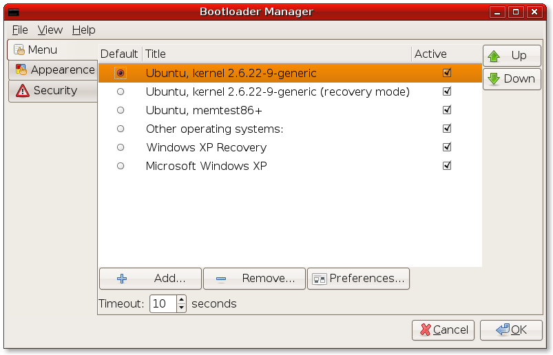 Ubuntu Bootloader Manager