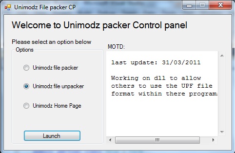 Unimodz File Packer