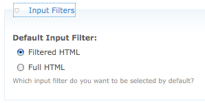User Default Filter