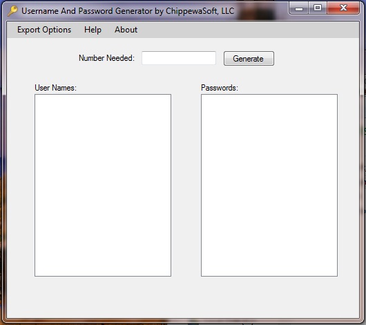 UserName and Password Generator