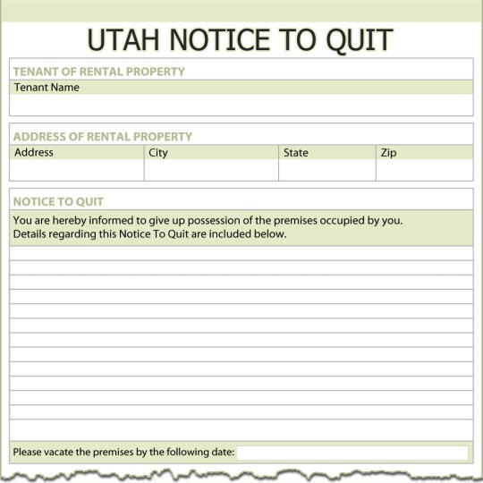 Utah Notice To Quit