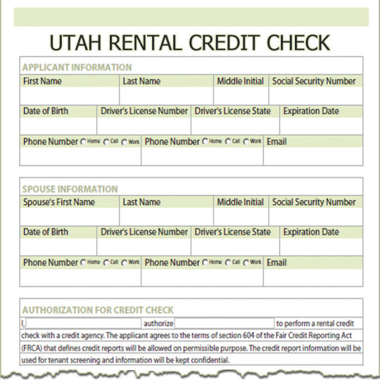 Utah Rental Credit Check