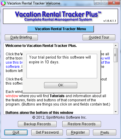 Vacation Rental Tracker Plus Portable