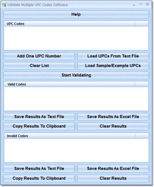 Validate Multiple UPC Codes Software