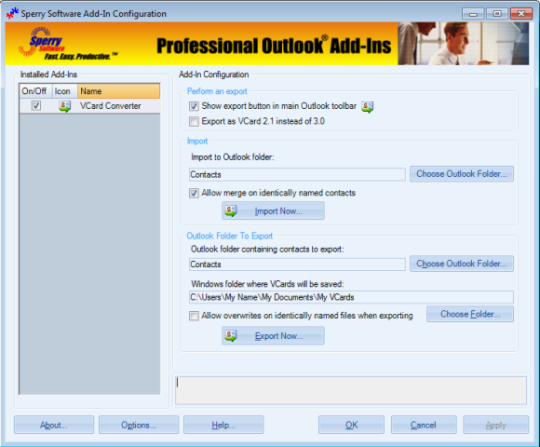 Vcard Converter for Outlook 2007/Outlook 2010 (32-bit)