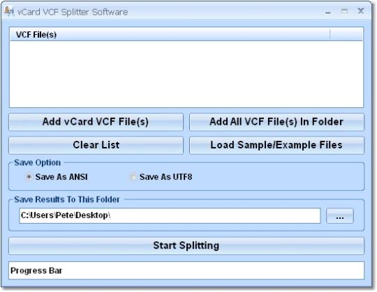 vCard VCF Splitter Software