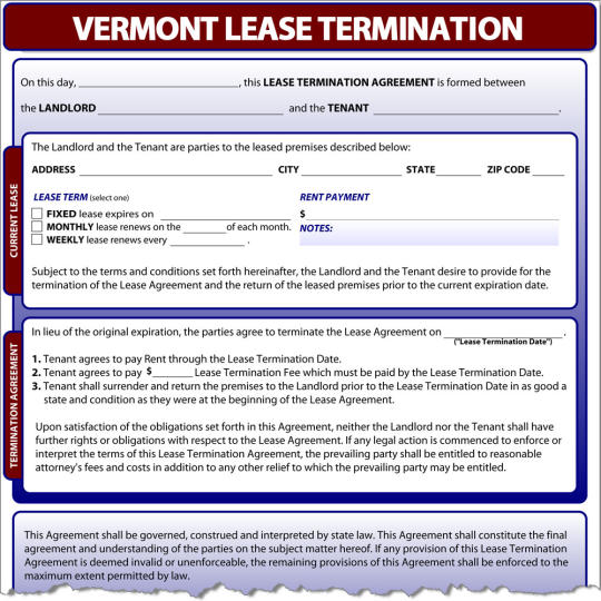 Vermont Lease Termination