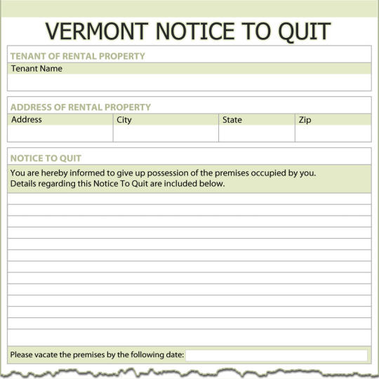 Vermont Notice To Quit
