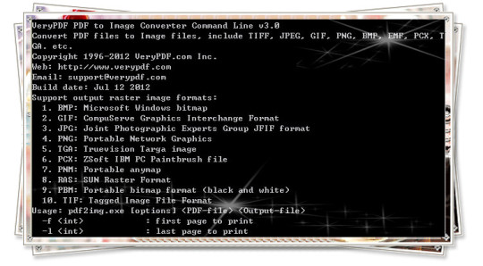 VeryPDF PDF to Image Converter Command Line