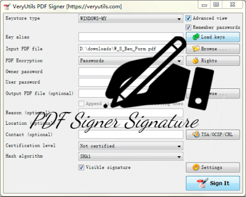 VeryUtils PDF Signer