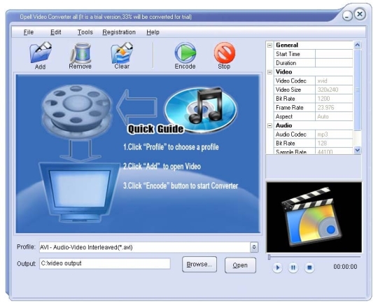 Video to AVI MPEG MOV RM FLV iPod PSP 3GP Zune Converter