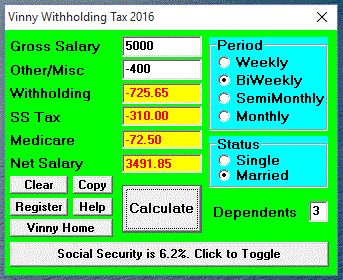 Vinny Witholding Tax 2016