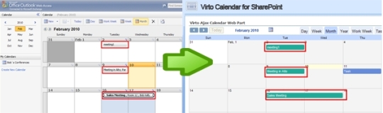 Virto Ajax Calendar Pro Exchange Edition