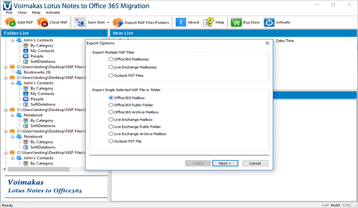 Voimakas Lotus Notes to Office 365 Migration