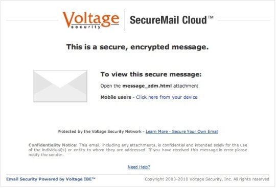 Voltage SecureMail Cloud