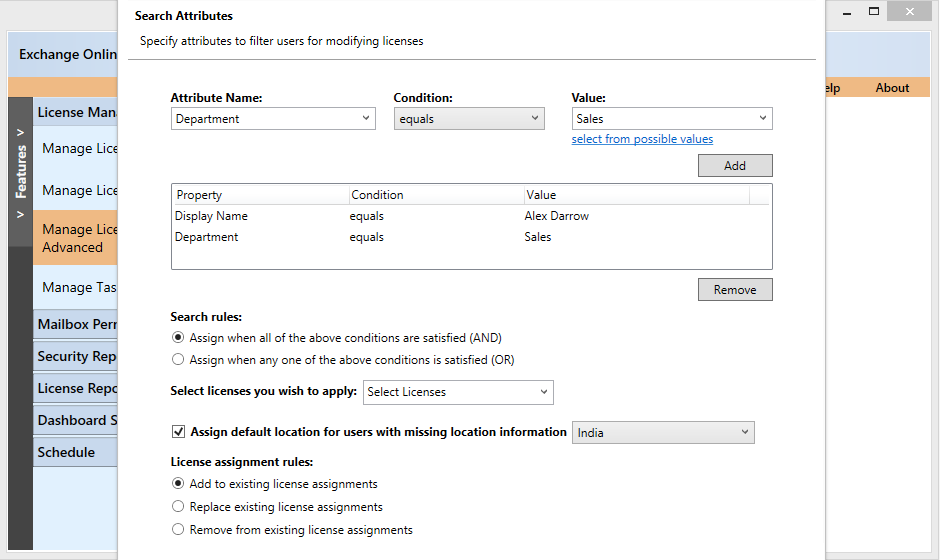 Attribution license. SHAREPOINT add New attribute. Attribute Manager. Filter search with Rules.