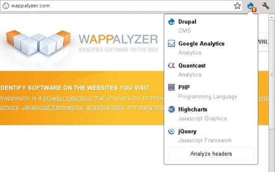Wappalyzer for Chrome