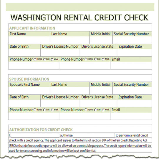 Washington Rental Credit Check