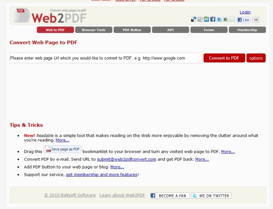 Web2PDF Converter