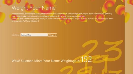 Weight Your Name for Windows 8