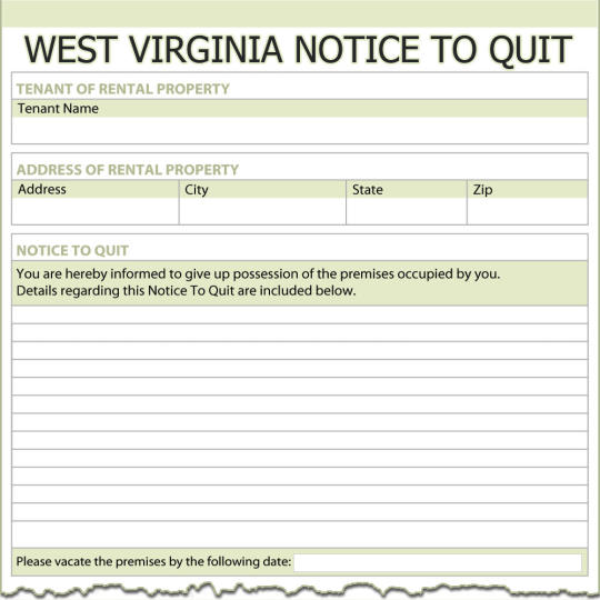 West Virginia Notice To Quit