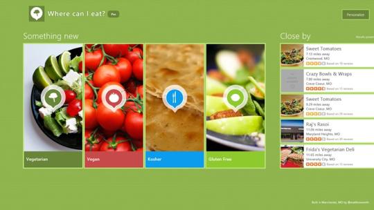 Where can I eat for Windows 8