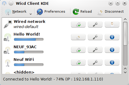 Wicd Client KDE