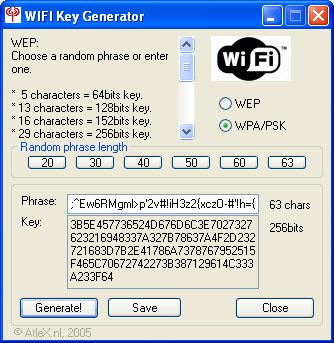 WiFi Key Generator