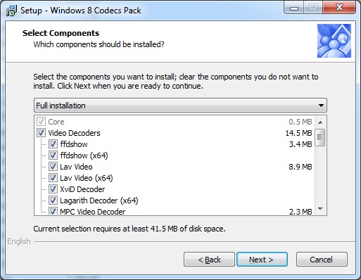 Windows 8 Codecs Pack