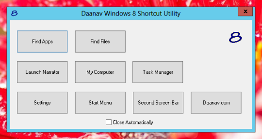 Windows 8 Shortcut Utility