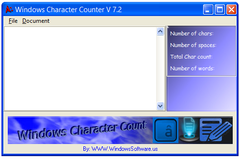 Windows Character Counter