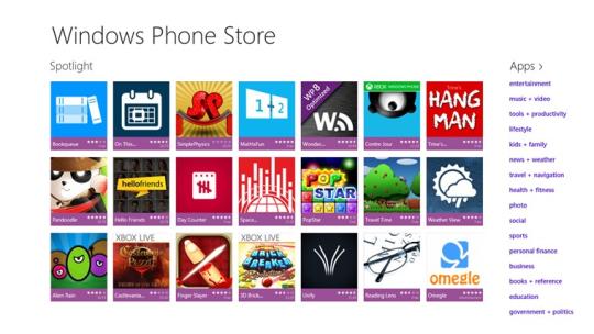 Windows Phone Store for Windows 8