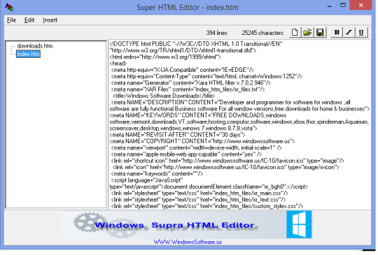 Windows Supra HTML Editor