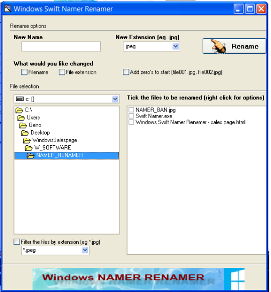 Windows Swift Namer Renamer