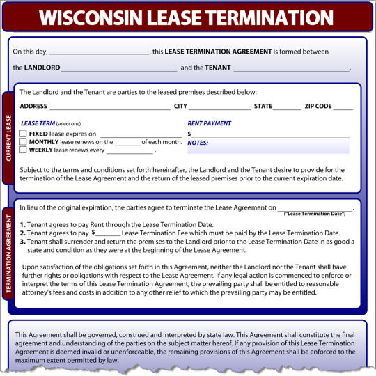 Wisconsin Lease Termination