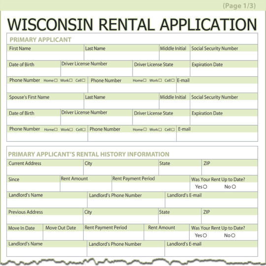 Wisconsin Rental Application