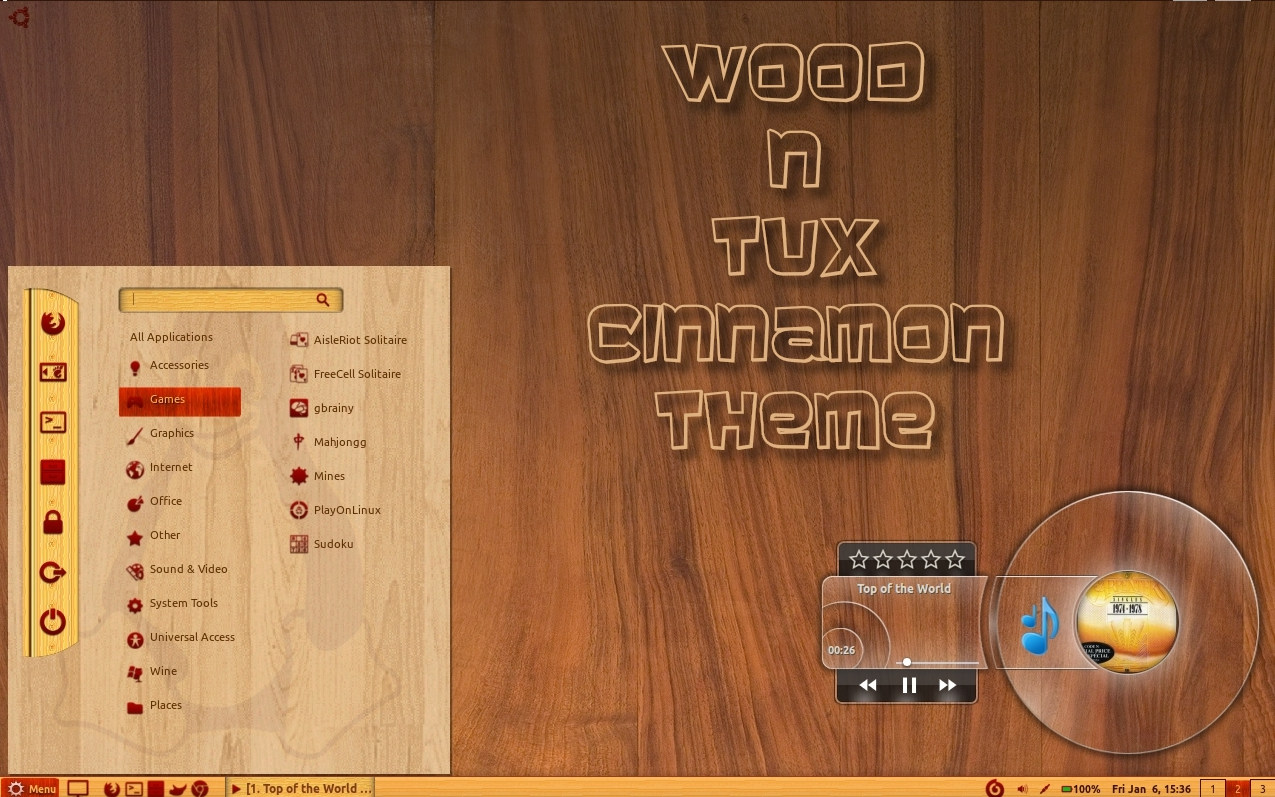 Wood 'n' Tux for Cinnamon