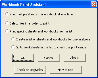 Workbook Print Assistant for Microsoft Excel