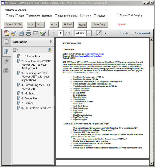 WPF PDF Viewer .NET
