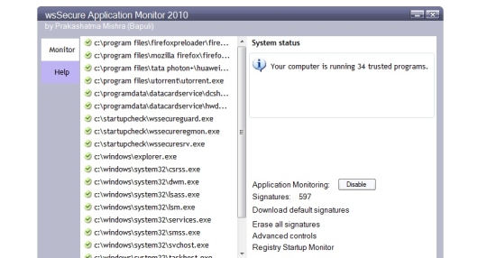 Wssecure Application Monitor