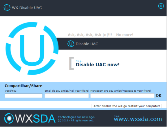 WX Disable UAC