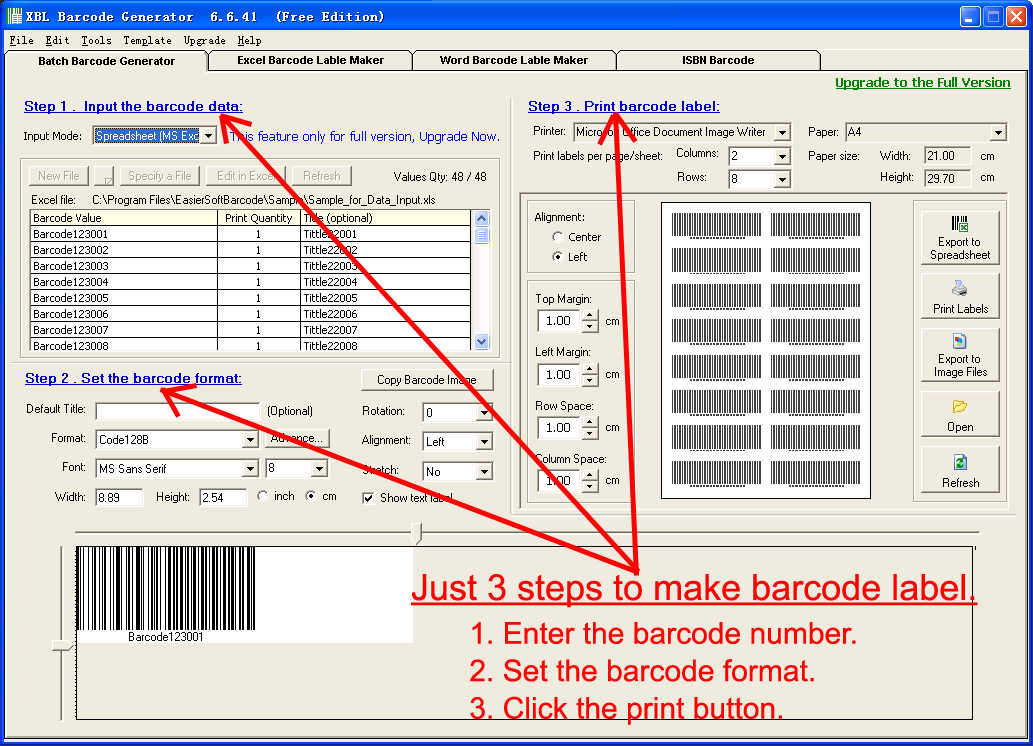 XBL Barcode Generator for Excel