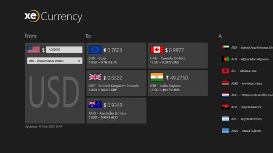 XE Currency for Windows 8