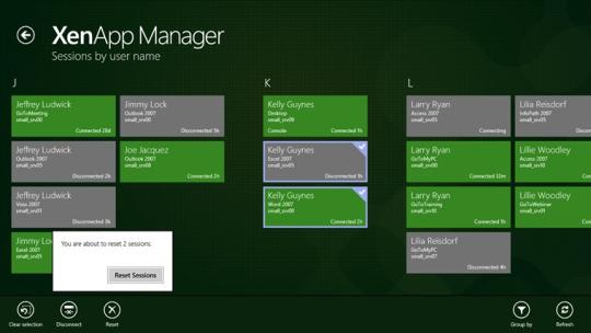 XenApp Manager for Windows 8