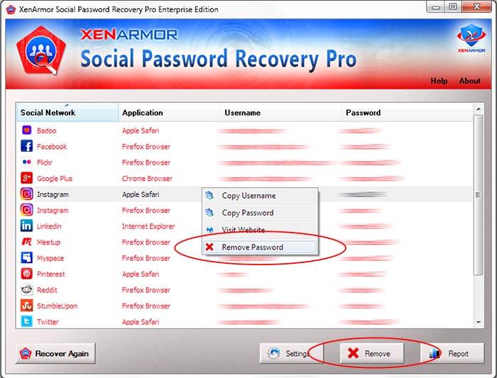 XenArmor Social Password Recovery Pro