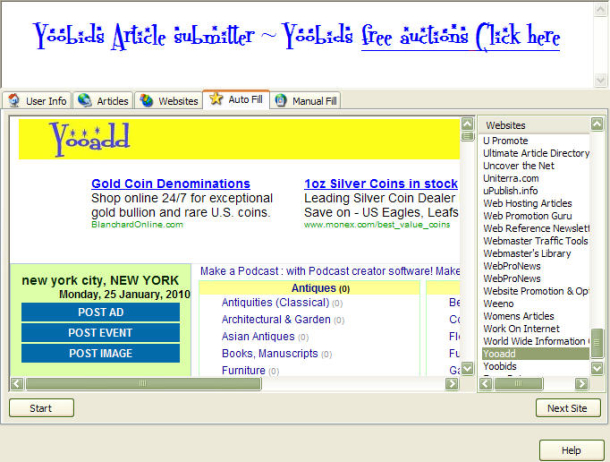 Yoobids Article Submitter